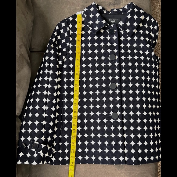 Talbots 50’s 60’s Mod Circle Pattern Blazer Size 10 Petite - Picture 9 of 11